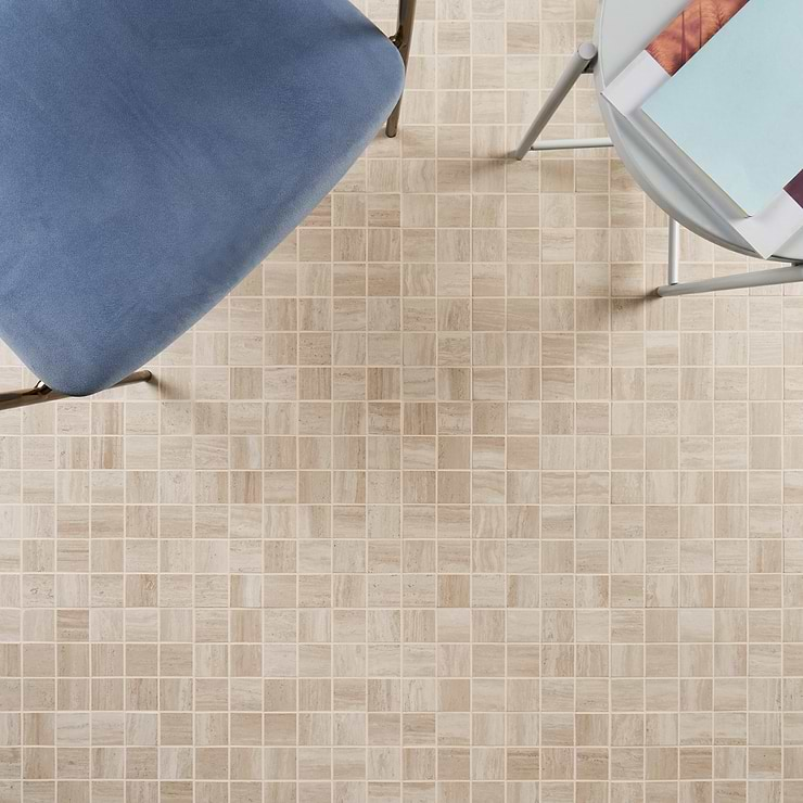 Nashville Beige 2x2 Travertine Look Matte Porcelain Mosaic Tile