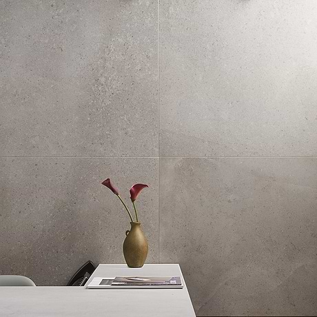 New Rock Fumo Light Gray 24x24 Limestone Look Matte Porcelain Tile