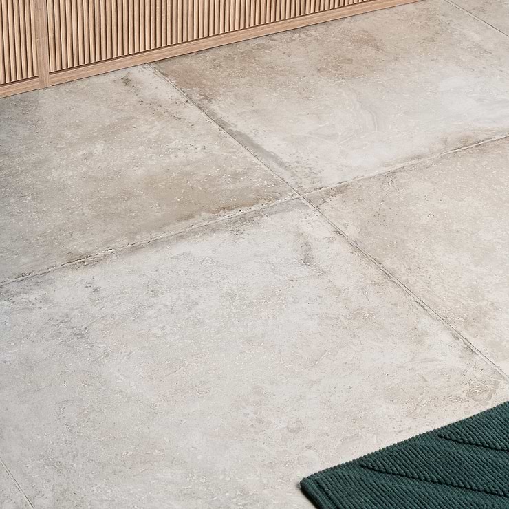Seville Efeso Gray 24x24 Travertine Look Matte Porcelain Tile