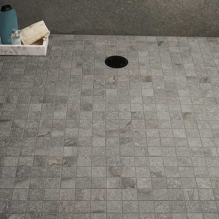 Acadia Slate Gray 2x2 Quartz Look Matte Porcelain Mosaic Tile