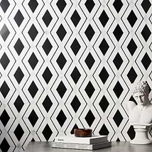 Diana Nero Black & White Polished Marble and Pearl Mosaic Tile