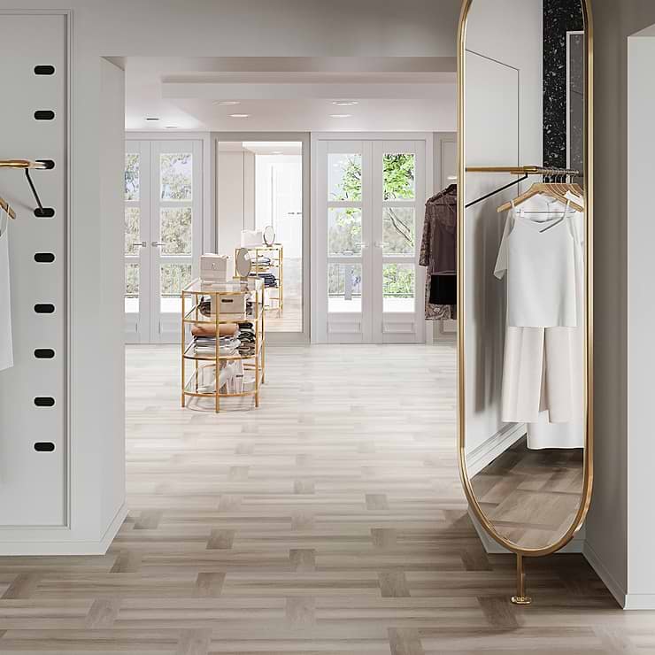 Stacy Garcia Fleetwood Parquet Plume Rigid Core Click 12x24 Luxury Vinyl Tile