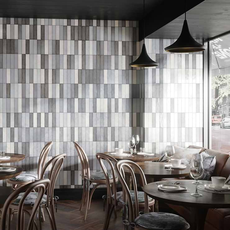 Color One Cloud Blend 2x8 Cement and Lava Stone Tiles