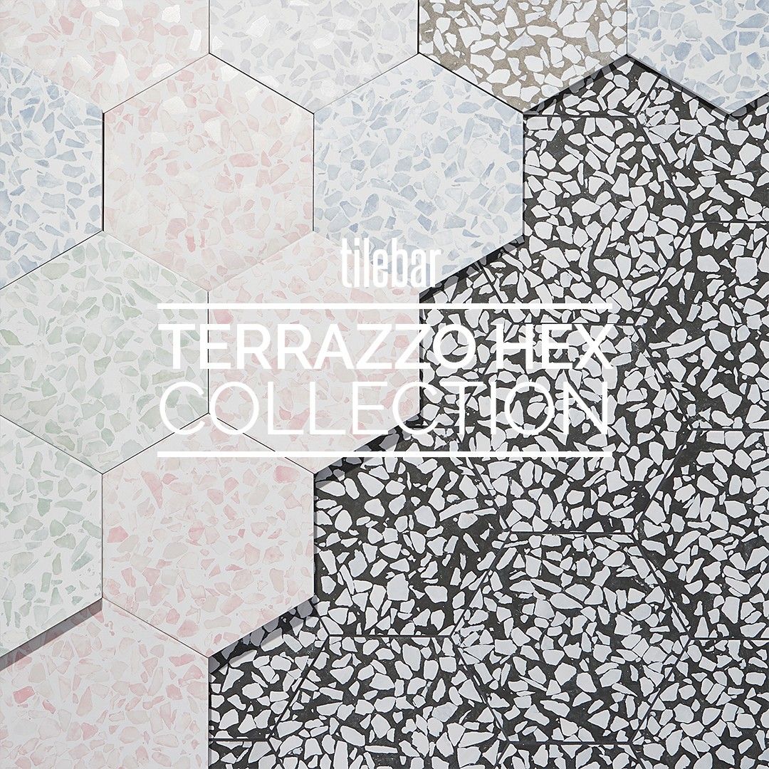 Terrazzo Hex Pink 9" Terrazzo Look Matte Porcelain Tile