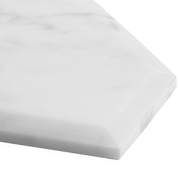 Carrara Beveled 8x4 Hexagon Polished Marble Tile