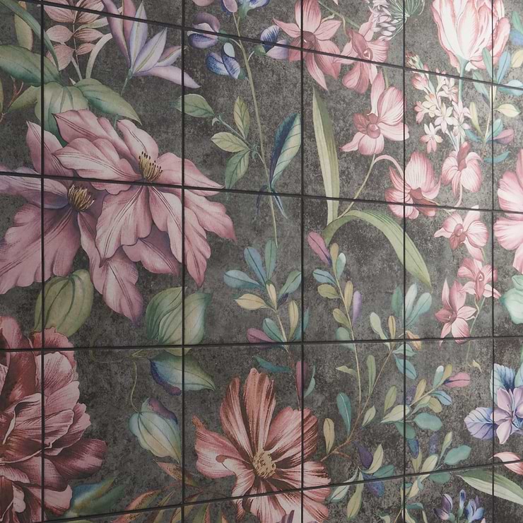 Angela Harris Wilder Garden Pink 8x8 Mural Matte Porcelain Tile