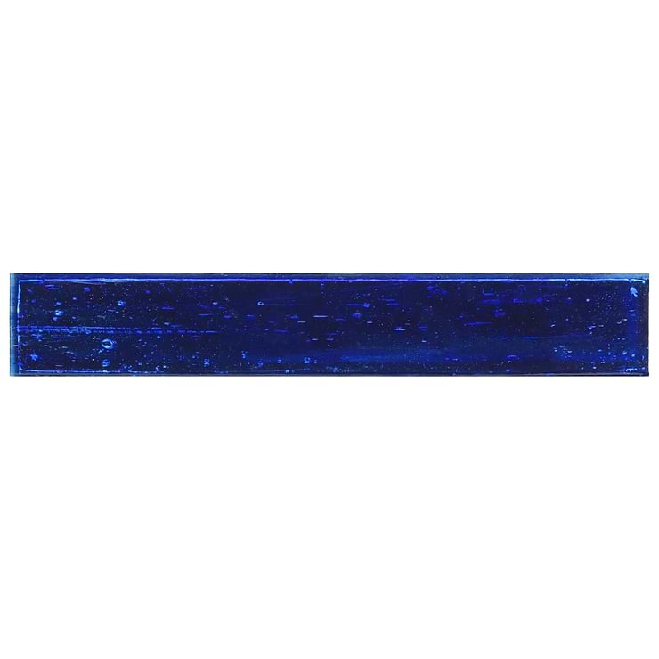 Komorebi Brick Athens Blue 2x12 Polished Glass Subway Tile