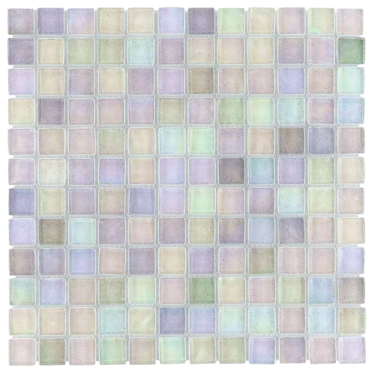 Splash Glacier White 1x1 Polished Glass Mosaic Tile