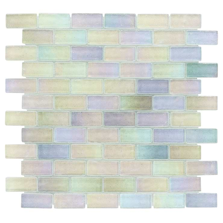 Splash Glacier White 1x2 Polished Glass Mosaic Tile