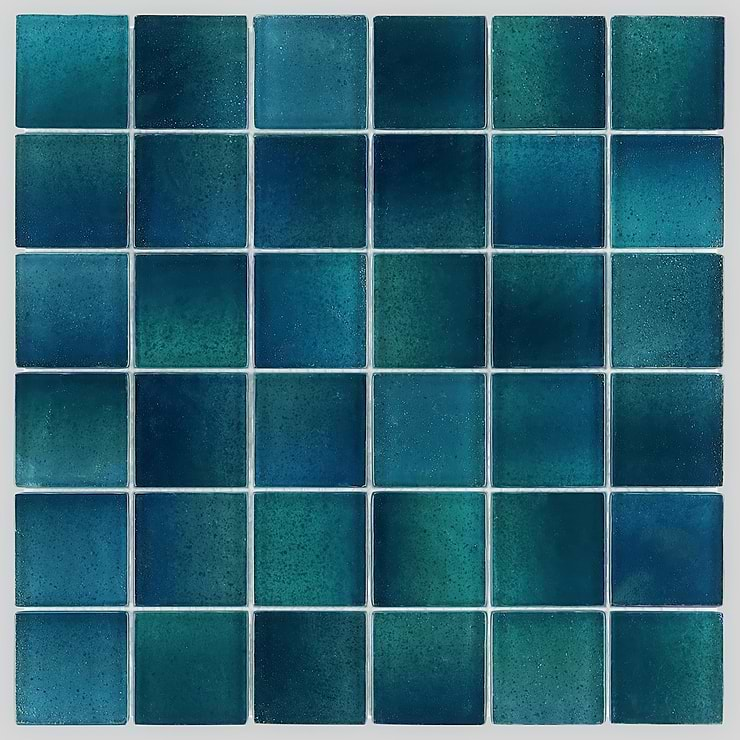 Splash Tropical Blue 2x2 Polished Glass Mosaic Tile