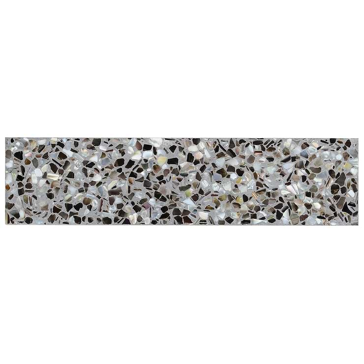 Reef Gray 3x12 Polished Pearl Terrazzo Subway Tile