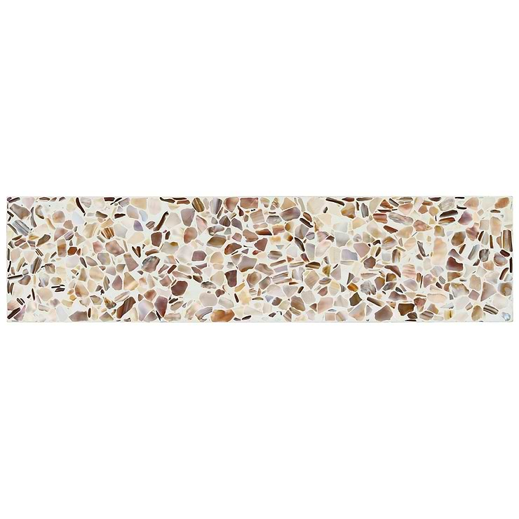 Reef Cream 3x12 Polished Pearl Terrazzo Subway Tile