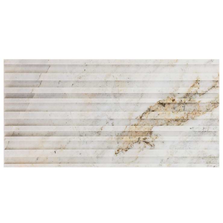 Stonework Barcode Alaska White 12x24 3D Polished Marble Tile