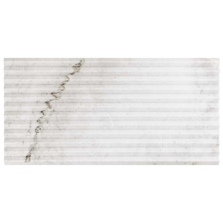 Stonework Peak Alaska White 12x24 3D Satin Marble Tile