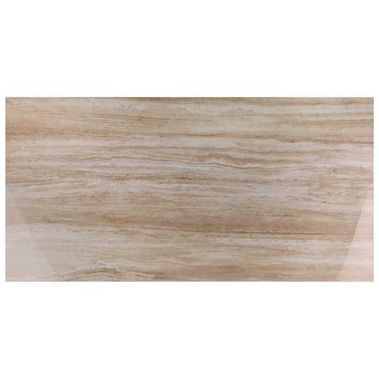 Nashville Beige 24x48 Travertine Look Polished Porcelain Tile