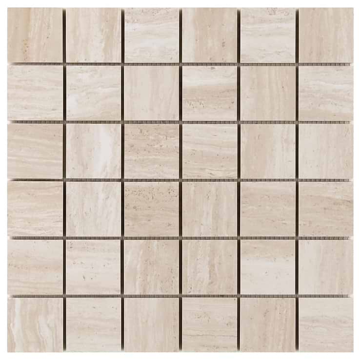 Nashville Beige 2x2 Travertine Look Matte Porcelain Mosaic Tile