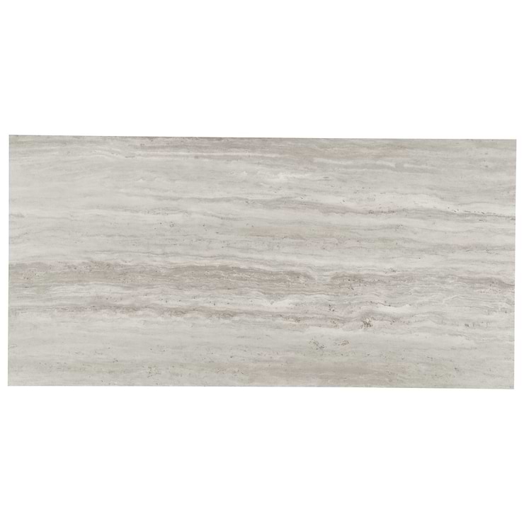 Nashville Gray 12x24 Travertine Look Polished Porcelain Tile
