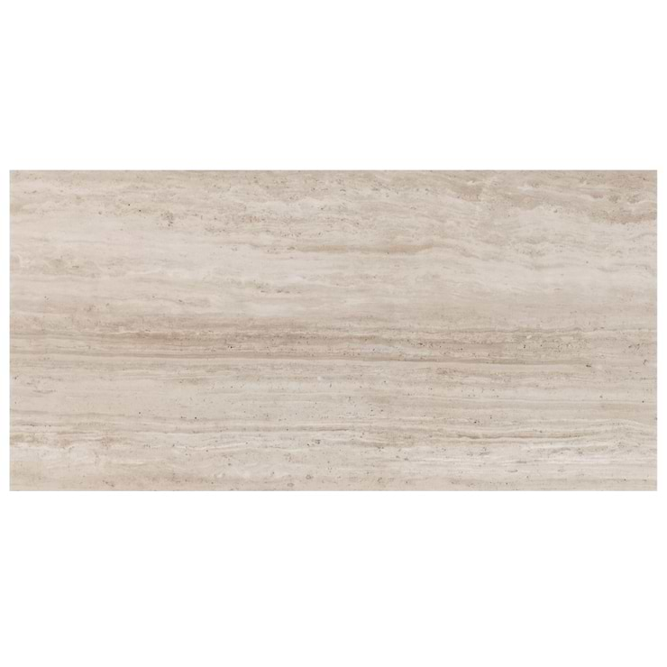 Nashville Taupe Beige 12x24 Travertine Look Polished Porcelain Tile