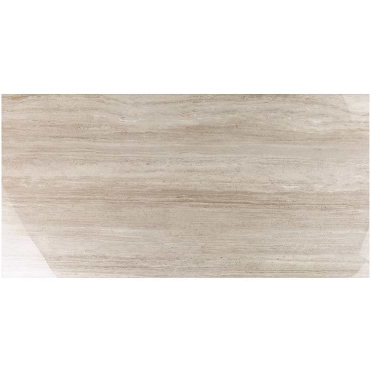 Nashville Taupe Beige 24x48 Travertine Look Polished Porcelain Tile