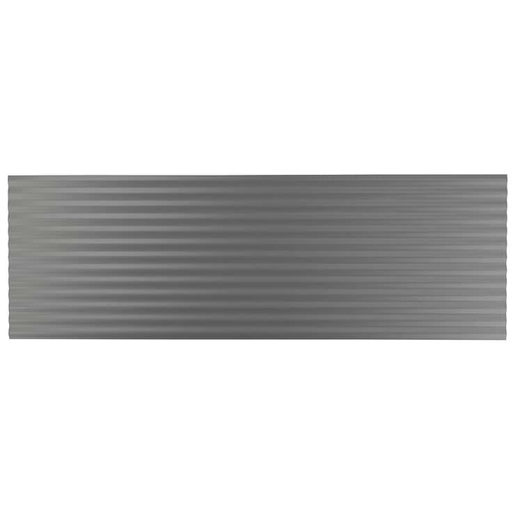 Mod Smoke Gray 12x36 3D Fluted Matte Ceramic Tile 