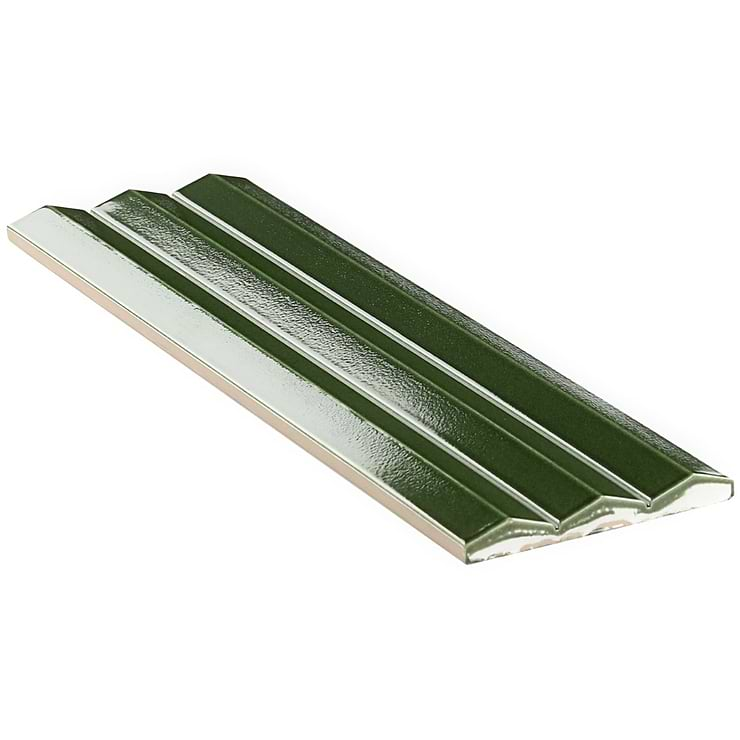 Ponto Verde Green Fluted 5x16 3D Polished Porcelain Tile