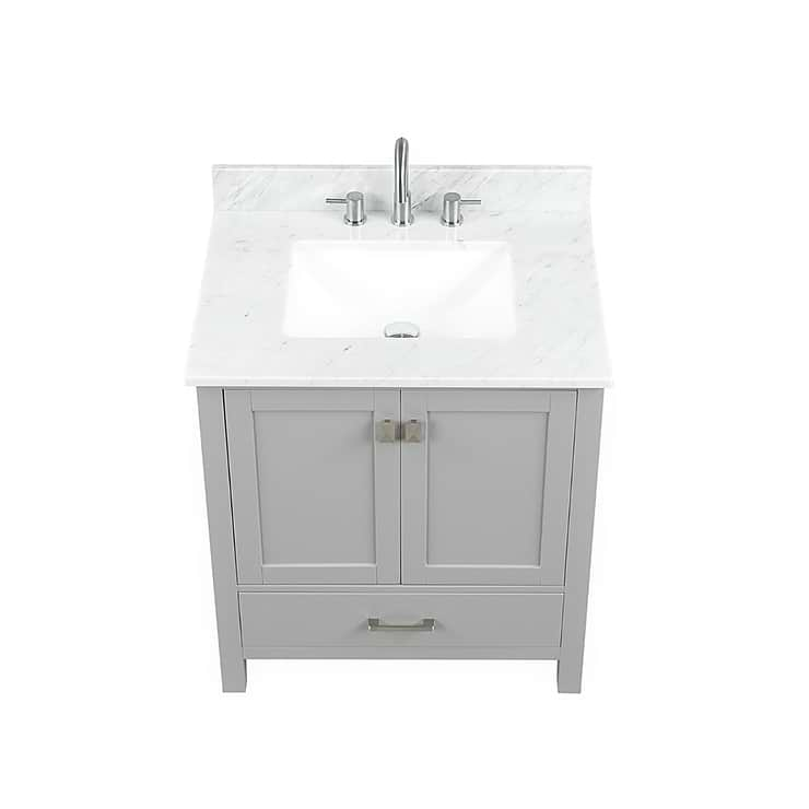 Athena 30'' Gray Vanity And Marble Counter