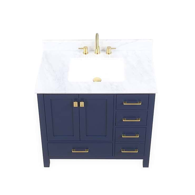 Athena 36'' Blue Vanity And Marble Counter