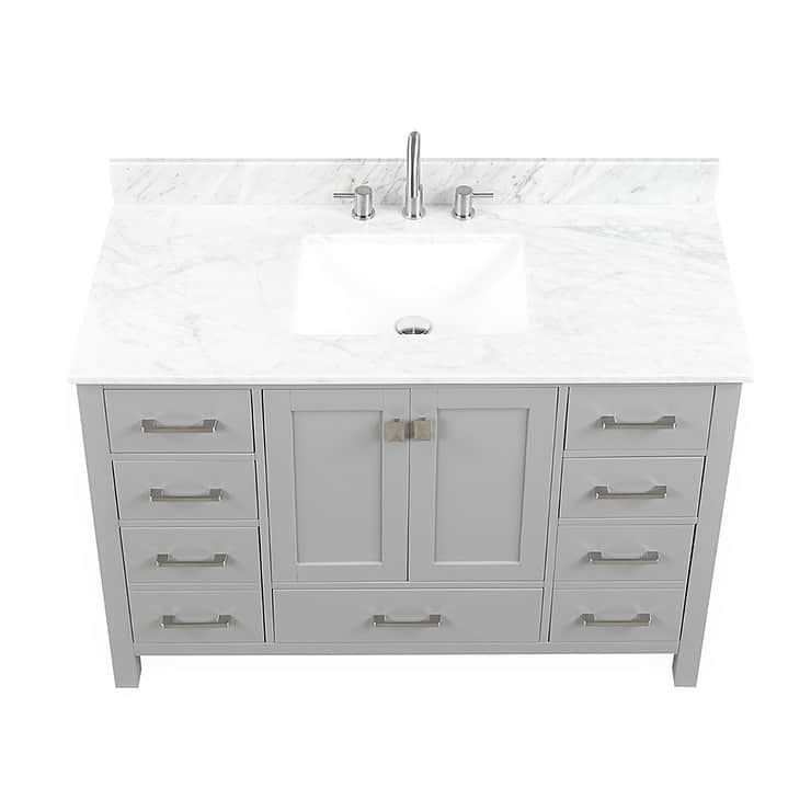 Athena 48'' Gray Vanity And Marble Counter