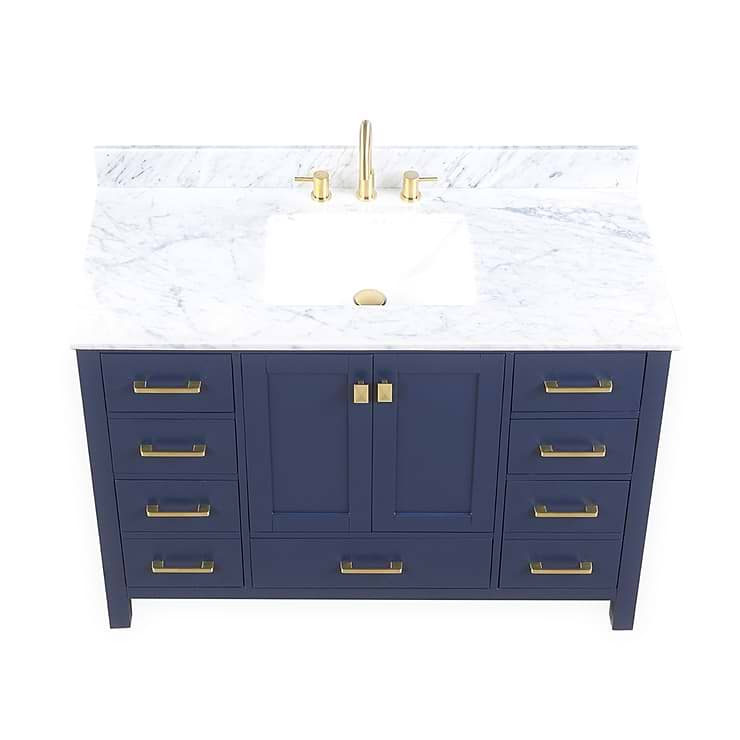 Athena 48'' Blue Vanity And Marble Counter