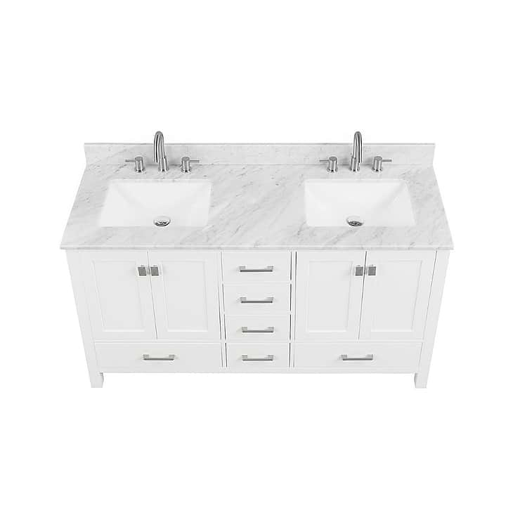 Athena 60'' White Vanity And Marble Counter