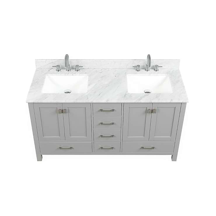 Athena 60'' Gray Vanity And Marble Counter