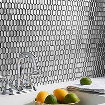 Flicker Silver 1/4" x 1" Polished Glass Mosaic Tile