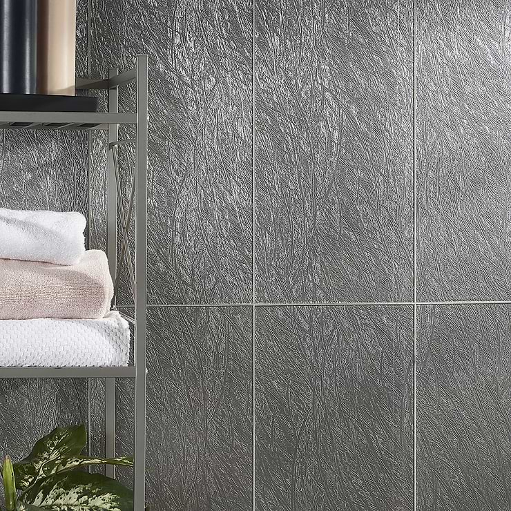 Vetrite Feather Gray 9x18 Polished Glass Tile