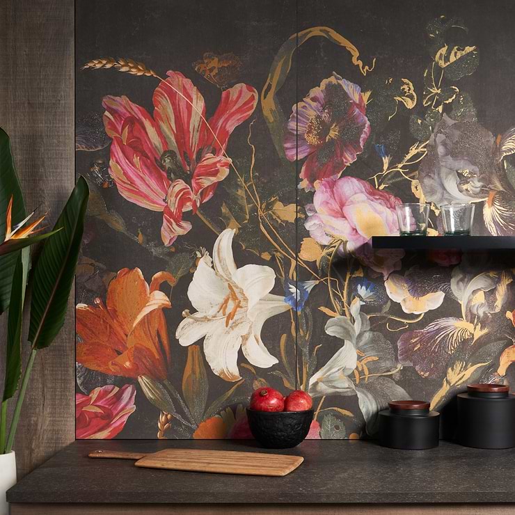 Art Gallery by Paula Purroy Bouquet Multicolor 24x48 Artisan Decor Matte Porcelain Tile