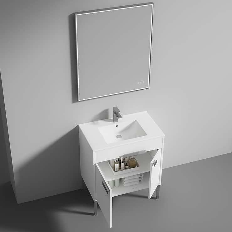 Portofino 30'' White Vanity And Counter
