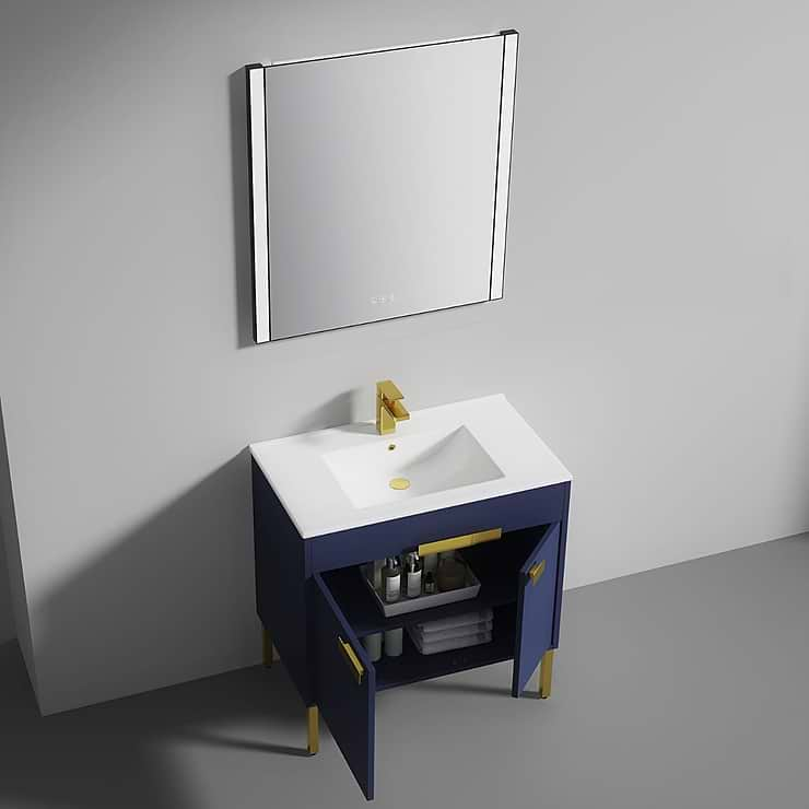 Portofino 36'' Navy Blue Vanity And Counter