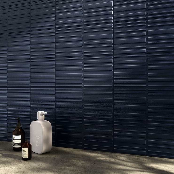 Sydney Blue 8x16 3D Glossy and Matte Mixed Finish Ceramic Tile