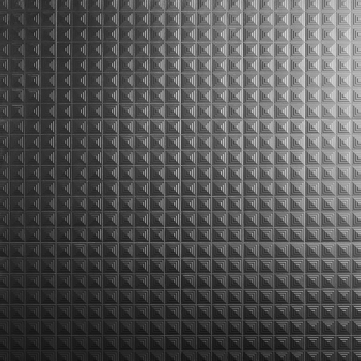 Kinzie Pyramid Charcoal Black 8x16 3D Matte Ceramic Tile