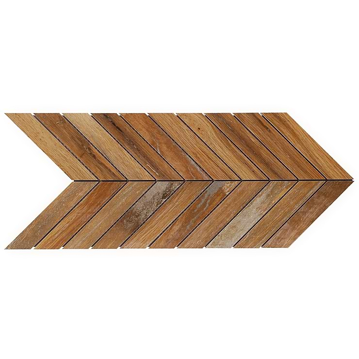 Eternal Chevron Oak Matte Porcelain Wood Look Mosaic Tile