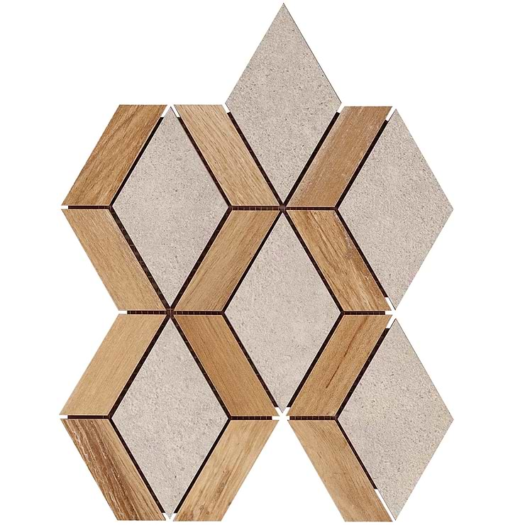 Eternal Diamond Birch Matte Porcelain Wood Look Mosaic Tile