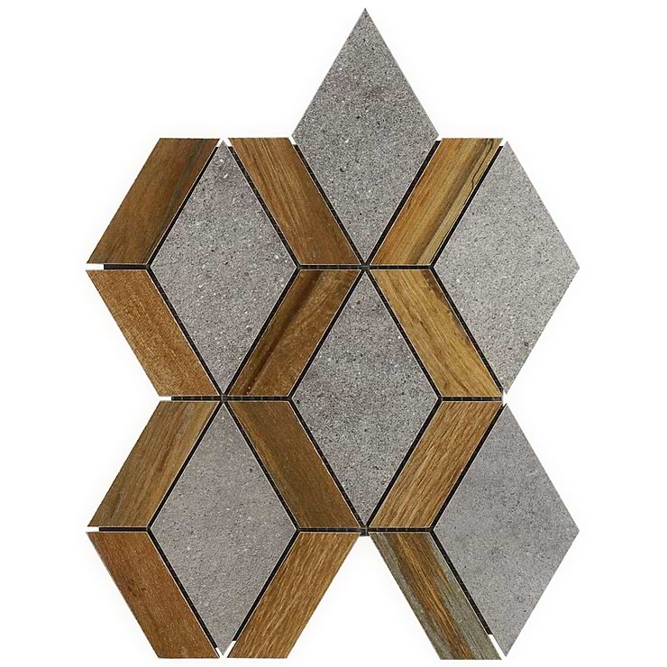 Eternal Diamond Oak Matte Porcelain Wood Look Mosaic Tile