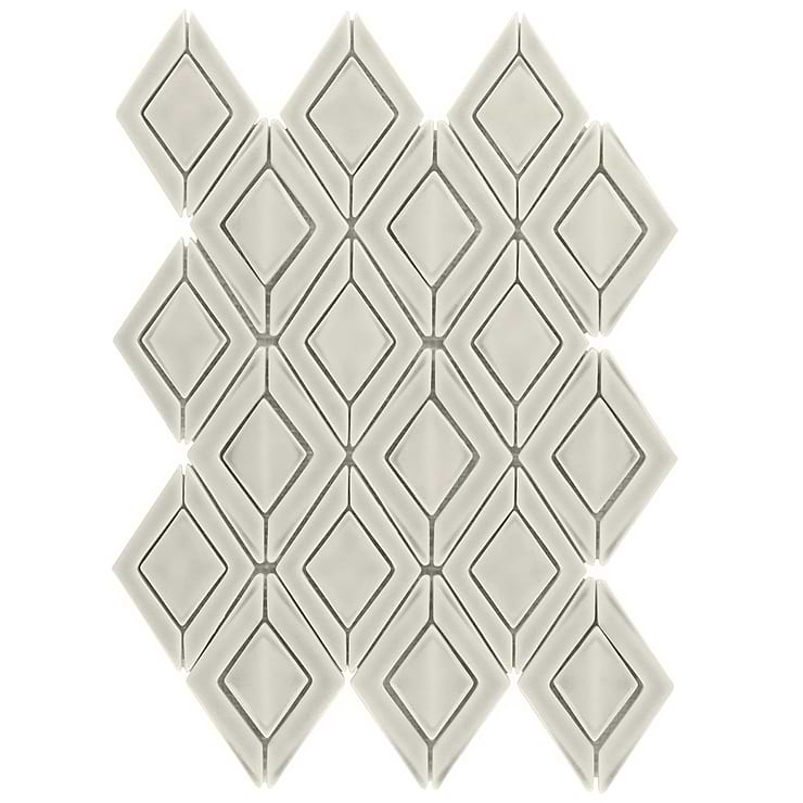 Nabi Jewel Tundra Gray 3D Crackled Glossy Glass Mosaic Tile