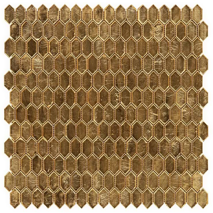 Flicker Gold 1/4" x 1" Polished Glass Mosaic Tile