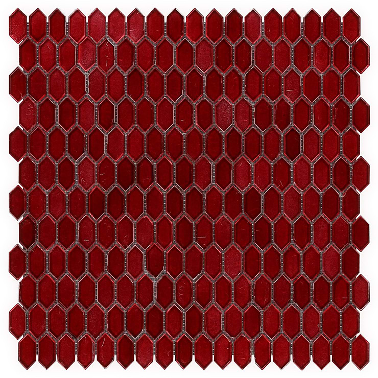 Flicker Metallic Red 1/4" x 1" Polished Glass Mosaic Tile