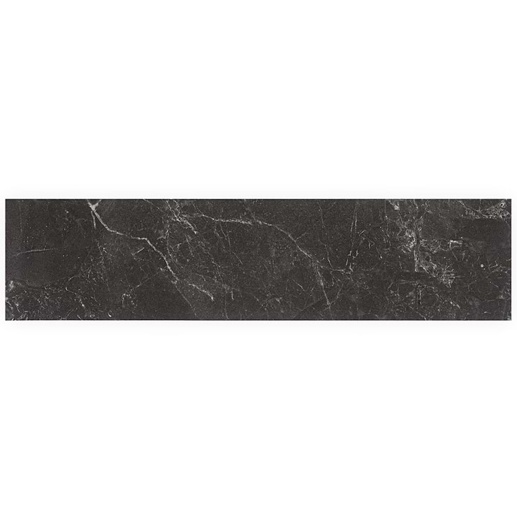 Marmo Perfetto Nero Black 4x16 Semi-Polished Porcelain Tile