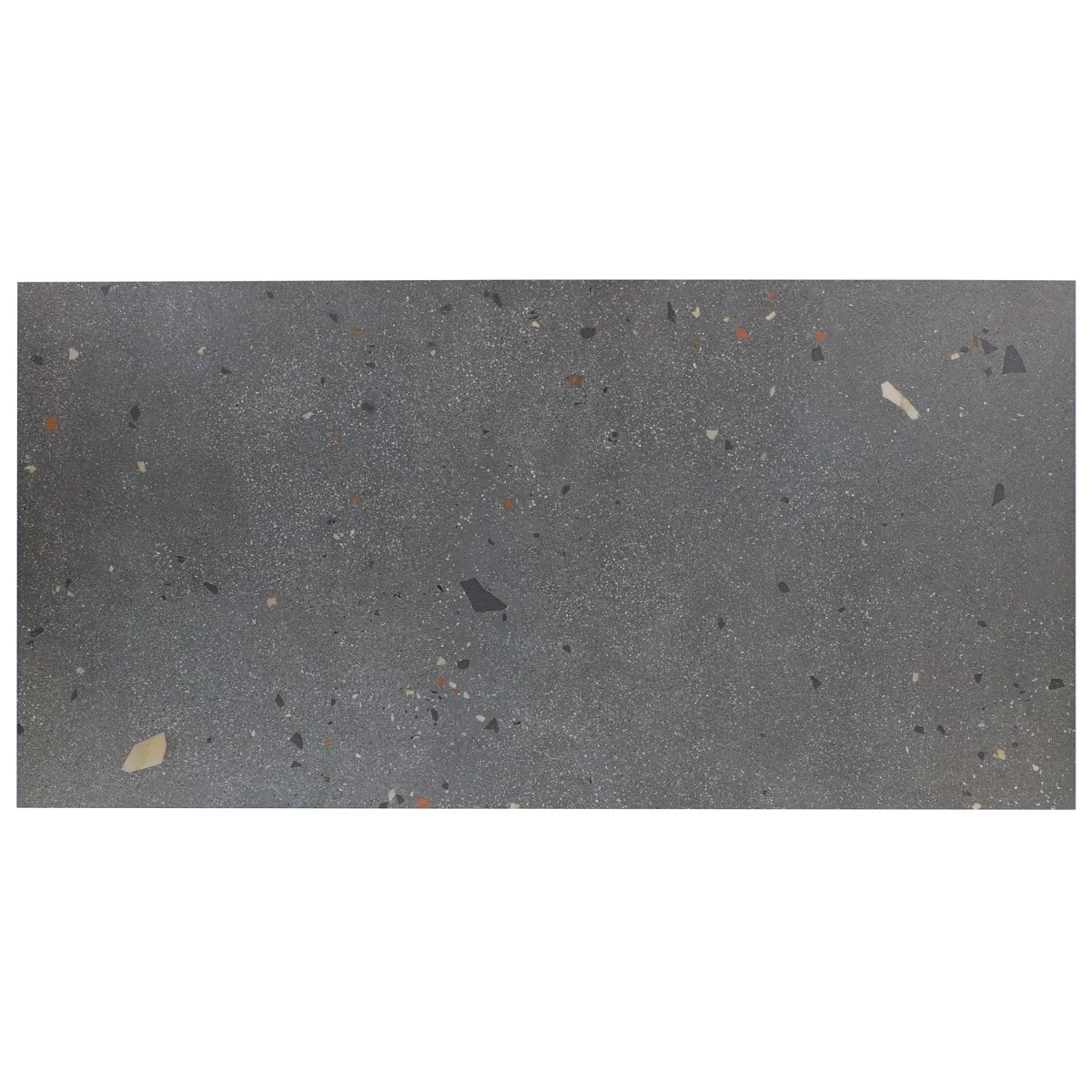 Kobe Cement Charcoal Gray 24x48 Terrazzo Look Matte Porcelain Tile