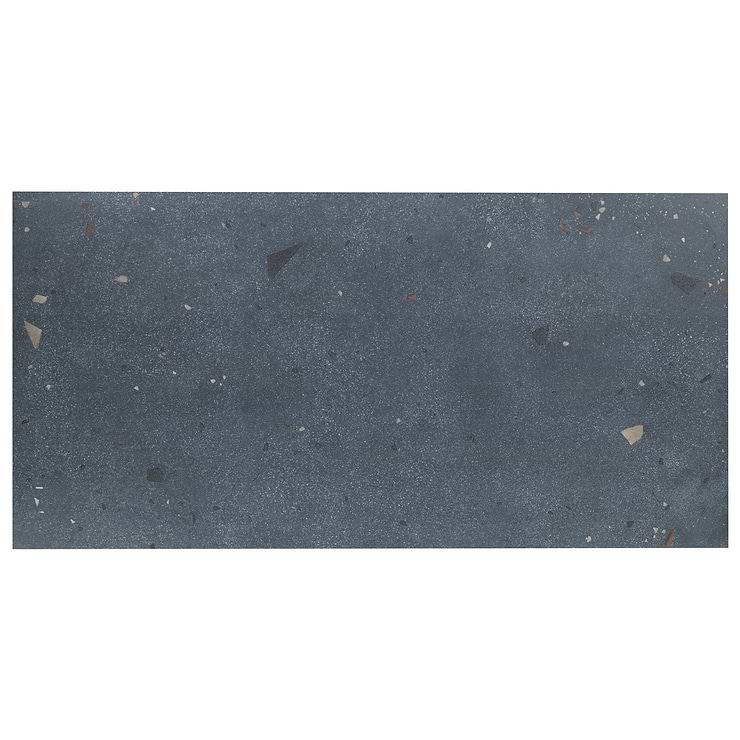 Kobe Cement Ocean Blue 24x48 Terrazzo Look Matte Porcelain Tile