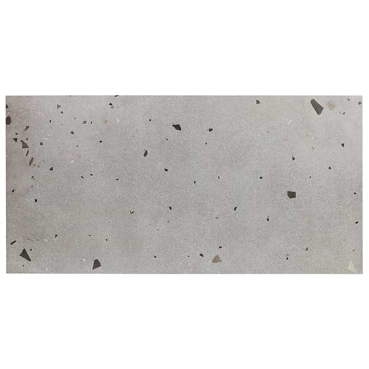 Kobe Cement Smoke Gray 24x48 Terrazzo Look Matte Porcelain Tile