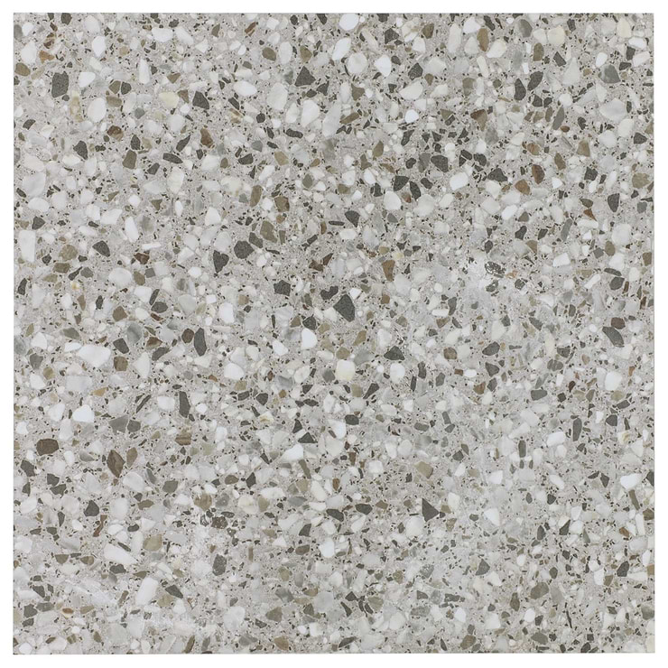 Kobe Flakes Smoke Gray 24x24 Terrazzo Look Matte Porcelain Tile