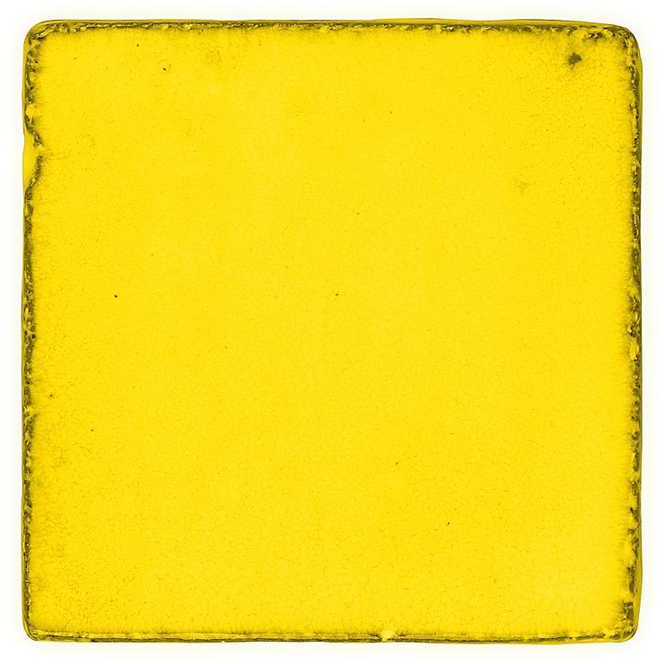 Emery Yellow 4x4 Square Handmade Crackled Glossy Terracotta Tile